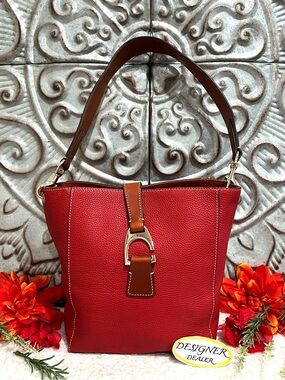 Dooney & BOURKE Ashby Red Leather Shoulder Bag EUC!